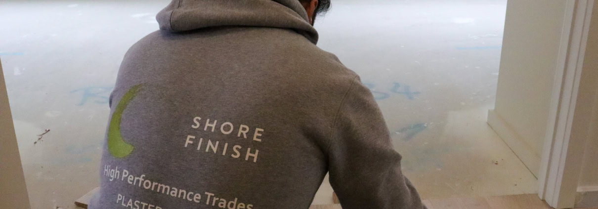 Shore Finish painter preparing an interior for painting in Geelong West